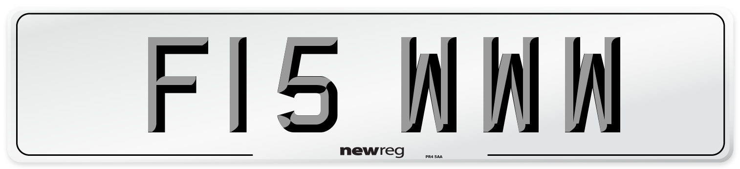 F15 WWW Number Plate from New Reg